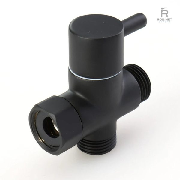Accessoire sanitaire noir, robinet WC fonctionnel