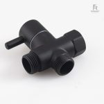 Robinet moderne noir pour toilettes, système à 3 voies