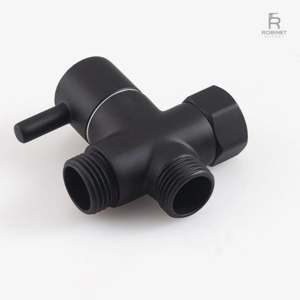 Robinet moderne noir pour toilettes, système à 3 voies