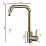 Robinet de cuisine doré, ajout chic pour votre évier