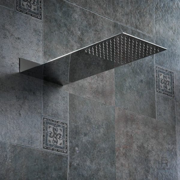 Tête de douche au design élégant et argenté