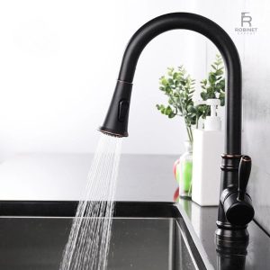 Mitigeur cuisine moderne avec douchette flexible
